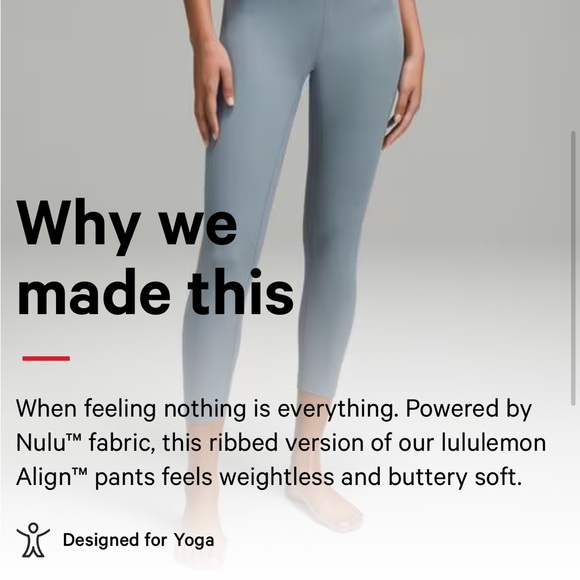 NWT lululemon Align Ribbed HR Legging 25" Belgian Blue - Picture 4 of 8